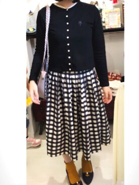 「F i.n.t（フィント）のアイテム（スカート、ブラック系）」を使った、れんこさん（レディース・155cm）の秋コーディネート