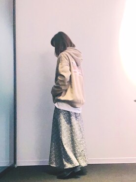 「FREAK'S STORE（フリークスストア）のアイテム（スウェット、グリーン系）」を使った、れんこさん（レディース・155cm）の春コーディネート