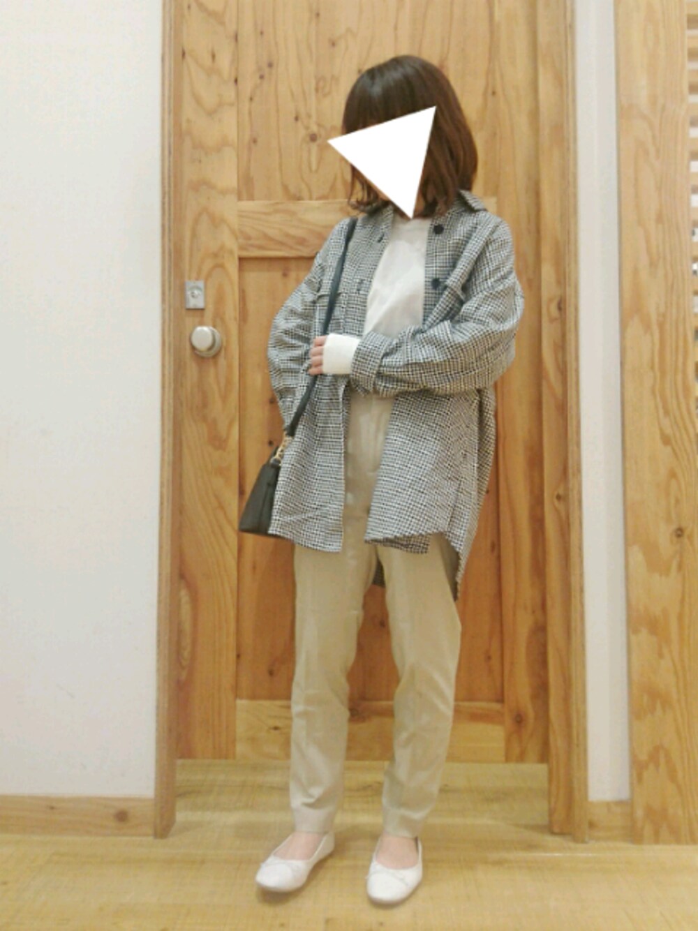 「低身長、チェックシャツ、パンツスタイル」｜kuu---.さん（レディース・147cm）の春コーディネートの1枚目の写真