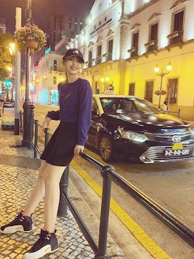 「H&M（エイチ・アンド・エム）のアイテム（パーカー）」を使った、MIAさん（レディース・168cm）の春コーディネート