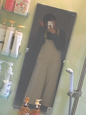 「AEON STYLE（イオンスタイル）のアイテム（オールインワン・サロペット）」を使った、さささん（レディース・162cm）の秋コーディネート