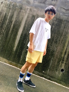 「RVCA（ルーカ）のアイテム（パンツ）」を使った、Miwataさん（メンズ・165cm）の夏コーディネート