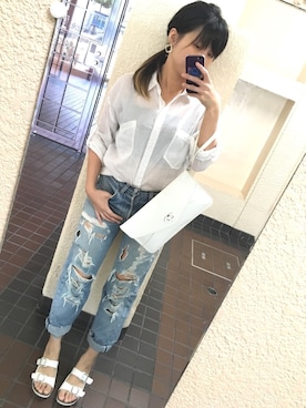 「COMME CA DU MODE（コムサデモード）のアイテム（アクセサリー）」を使った、じあんさん（レディース・157cm）の夏コーディネート