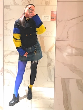 「アシンメトリー」｜「アイテム（その他アウター）」を使った、じあんさん（レディース・158cm）の冬コーディネート