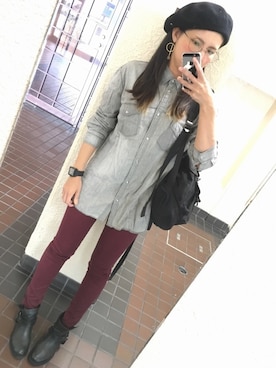 「YEVS（イーブス）のアイテム（トップス）」を使った、じあんさん（レディース・157cm）の秋コーディネート
