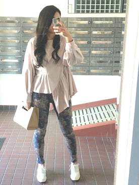 「FLYNN（フリン）のアイテム」を使った、じあんさん（レディース・158cm）の春コーディネート