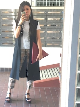 「バーバリー」｜「アイテム（アクセサリー）」を使った、じあんさん（レディース・158cm）の秋コーディネート