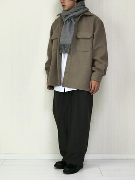 Gu ジーユー のマフラー グレー系 を使ったメンズ人気ファッションコーディネート Wear