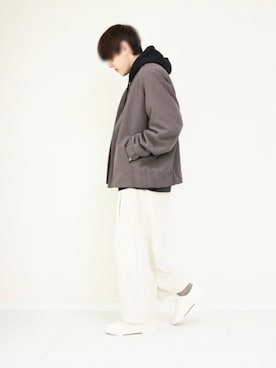 「ATTACHMENT（アタッチメント）のアイテム（ノーカラージャケット）」を使った、soar  -ソア-さん（メンズ・170cm）の冬コーディネート