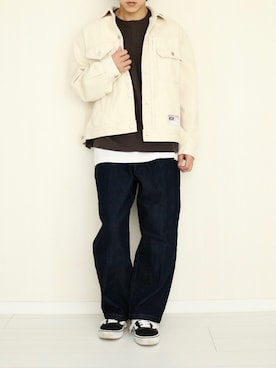 「くすみカラー」｜「アイテム（デニムジャケット）」を使った、soar  -ソア-さん（メンズ・170cm）の春コーディネート