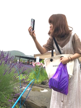 「ラベンダー」｜「アイテム（PC・スマホグッズ/家電）」を使った、Asuka*さん（レディース・157cm）の夏コーディネート