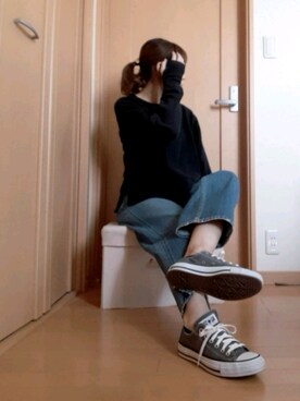 「CONVERSE TOKYO（コンバーストウキョウ）のアイテム（スウェット）」を使った、.A.さん（レディース・162cm）の春コーディネート
