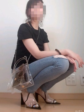 「クリアサンダル」｜「アイテム（財布/小物）」を使った、.A.さん（レディース・162cm）の夏コーディネート