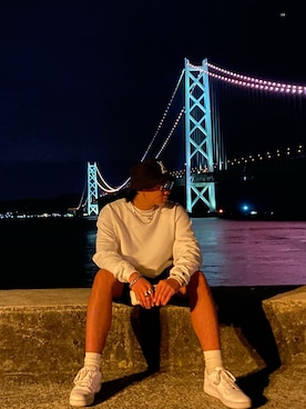 「ROEN（ロエン）のアイテム（帽子）」を使った、SH4K4さん（メンズ・172cm）の秋コーディネート