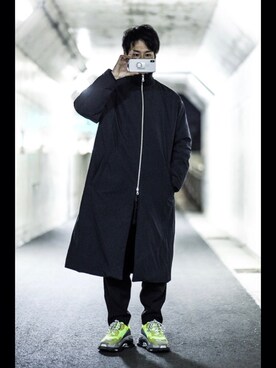 「コート」｜「アイテム（MA-1）」を使った、しーたけさん（メンズ・176cm）の冬コーディネート