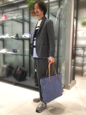 「#ジャケット」｜「アイテム（ジャケット/アウター）」を使った、安達さん（メンズ・175cm）の春コーディネート