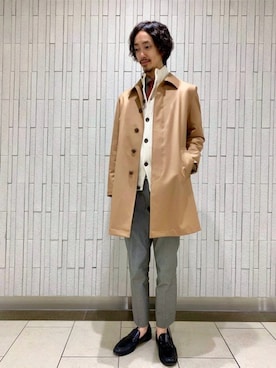 「＃カーディガン」｜「アイテム（ジャケット/アウター）」を使った、安達さん（メンズ・175cm）の冬コーディネート