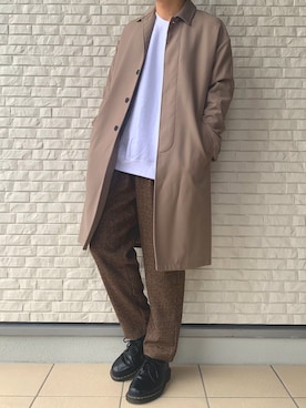 「アイテム（ステンカラーコート）」を使った、mello👻さん（メンズ・167cm・20代）の秋コーディネート