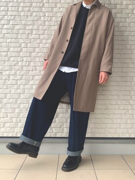 「アイテム（ステンカラーコート）」を使った、mello👻さん（メンズ・167cm・20代）の秋コーディネート