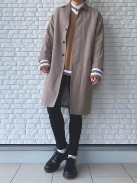 「アイテム（ステンカラーコート）」を使った、mello👻さん（メンズ・167cm・20代）の秋コーディネート