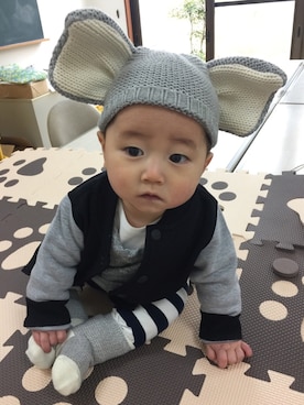 「babygap」｜「アイテム（ブルゾン）」を使った、Seiさん（キッズ・70cm）の冬コーディネート