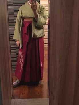 「袴」｜「アイテム（その他）」を使った、マツノ ミズホさん（レディース・157cm）の春コーディネート