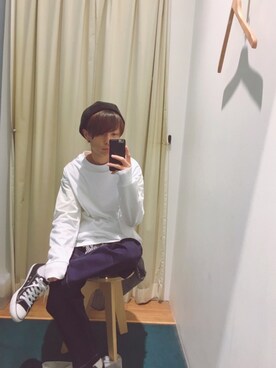 「SEVENDAYS=SUNDAY（セブンデイズサンデイ）のアイテム（ハンチング/ベレー帽）」を使った、Toshikiさん（メンズ・167cm）の秋コーディネート