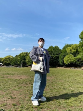 「kutir（クティール）のアイテム（オールインワン・サロペット）」を使った、ごっさんさん（レディース・157cm）の春コーディネート