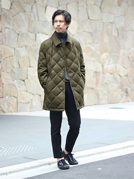 「MACKINTOSH」｜「アイテム（ダウンジャケット/コート）」を使った、EDIFICE PR/SHINGOさん（メンズ・174cm）の夏コーディネート