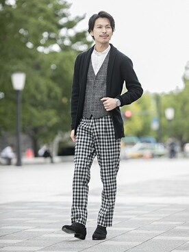 「スエードシューズ」｜「アイテム（ブルゾン）」を使った、EDIFICE PR/SHINGOさん（メンズ・174cm）の秋コーディネート