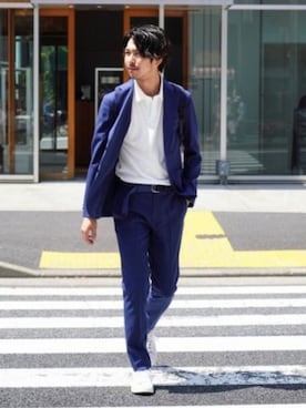 「アイテム（ビジネスバッグ）」を使った、EDIFICE PR/SHINGOさん（メンズ・174cm）の春コーディネート