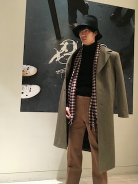 「#チェック」｜「アイテム（帽子）」を使った、shinjukuodakyuさん（メンズ・179cm）の秋コーディネート