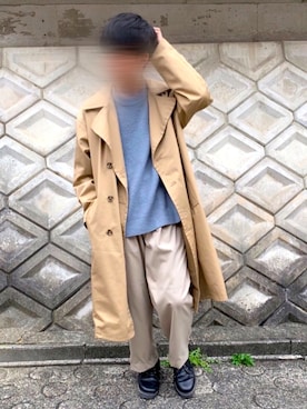 「Confirm（コンファーム）のアイテム（トレンチコート）」を使った、だいちゃんさん（メンズ・171cm）の春コーディネート