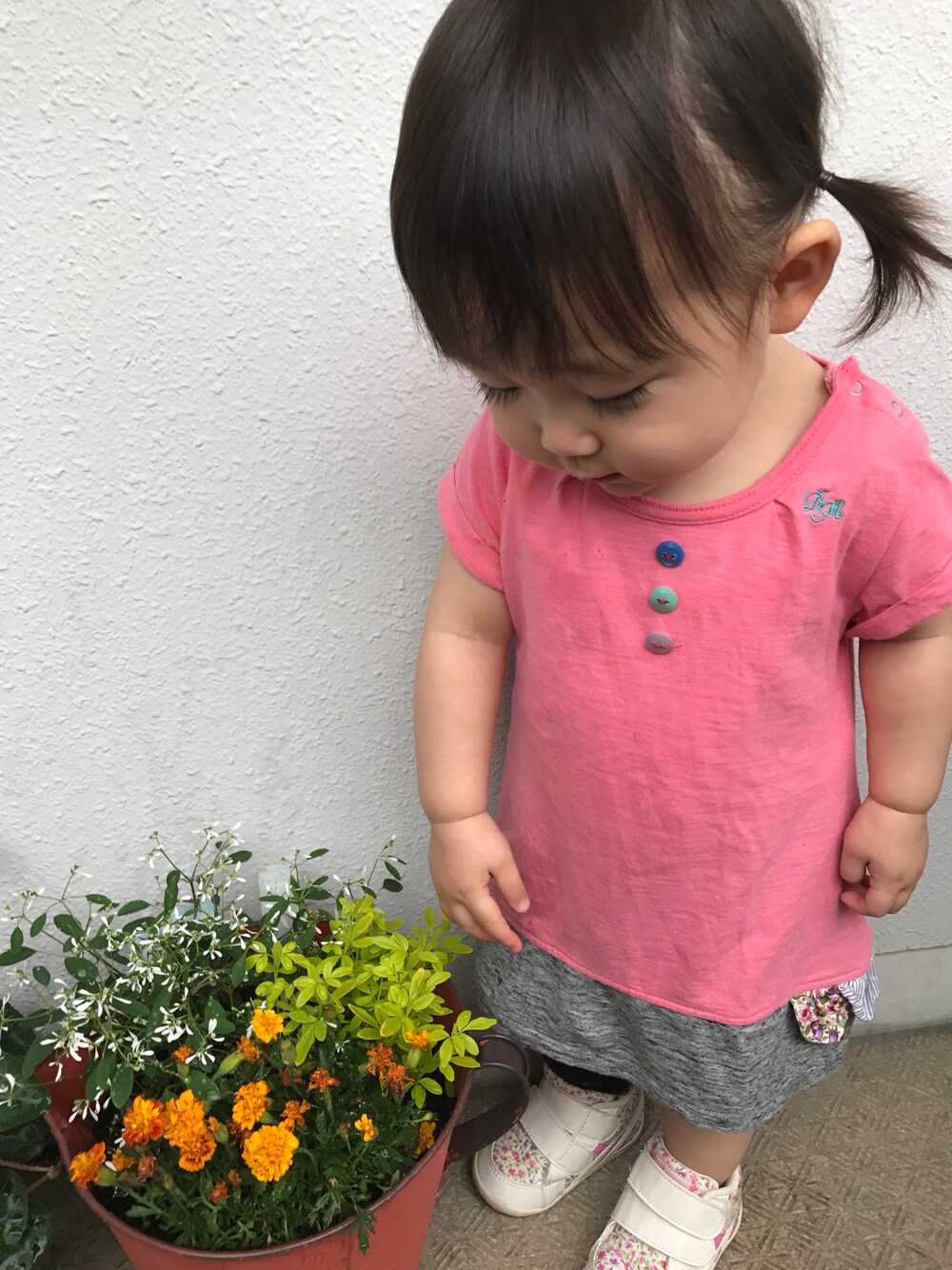 「キッズコーデ、キッズファッション、女の子コーデ、夏コーデ、ワンピース」｜「RAGMARTのアイテム（ワンピース、ピンク系）」を使った、Rinka♡Rentoさん（キッズ・80cm）の春コーディネートの1枚目の写真