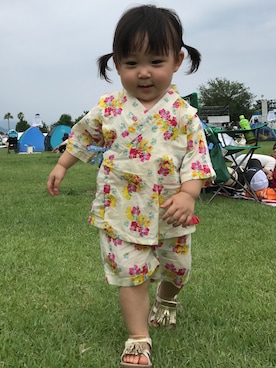 「RAGMART（ラグマート）のアイテム（浴衣）」を使った、Rinka♡Rentoさん（キッズ・70cm）の夏コーディネート