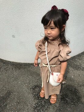 「2歳10ヶ月」｜「アイテム（ワンピース/ドレス）」を使った、Rinka♡Rentoさん（キッズ・90cm）の秋コーディネート