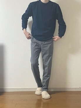 「UNIQLO（ユニクロ）のアイテム（Tシャツ/カットソー、ブルー系）」を使った、Kohsakaさん（メンズ・174cm）の春コーディネート