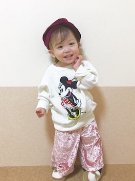 「ベロア」｜「アイテム（オールインワン・サロペット）」を使った、megumicchi__さん（キッズ・80cm）の秋コーディネート
