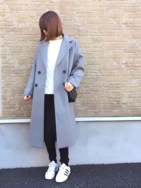 「EGOIST（エゴイスト）のアイテム（チェスターコート）」を使った、NOAさん（レディース・165cm）の冬コーディネート