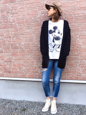 「EGOIST（エゴイスト）のアイテム（帽子）」を使った、NOAさん（レディース・165cm）の冬コーディネート