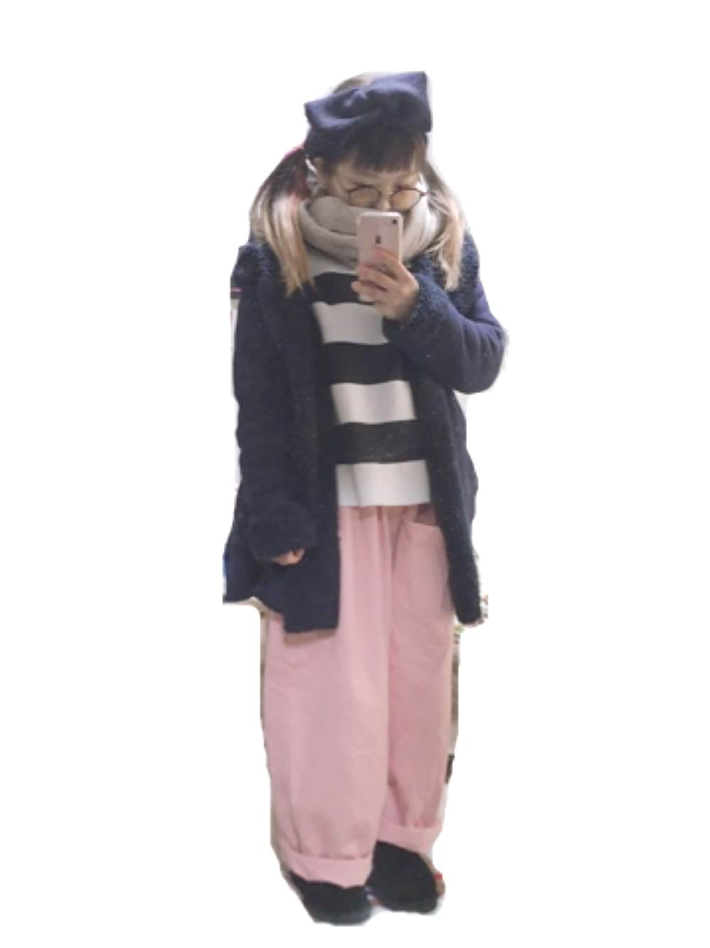 「SM2、earth music&ecology、amatunal、ヘアハンド、低身長」｜「CIAOPANICのアイテム（ヘアバンド、ブルー系）」を使った、amiさん（レディース・145cm）の冬コーディネートの1枚目の写真