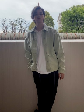 「ピスタチオ」｜「アイテム（デニムジャケット）」を使った、大関司さん（メンズ・170cm）の春コーディネート