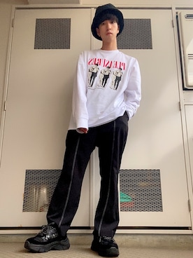 「NERDY（ノルディ）のアイテム（シューズ）」を使った、大関司さん（メンズ・170cm）の春コーディネート