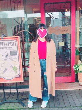 「お買い物」｜「アイテム（トレンチコート）」を使った、◈ yurinko ◈さん（レディース・157cm）の冬コーディネート