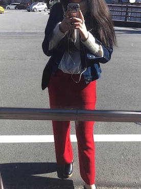 「Needles（ニードルス）のアイテム（デニムジャケット、ブルー系）」を使った、きららんさん（レディース・171cm）の春コーディネート