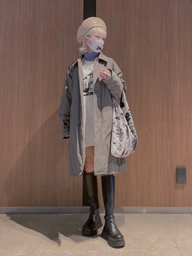 「Steven Alan（スティーブンアラン）のアイテム（ステンカラーコート）」を使った、コオリさん（レディース・153cm）の春コーディネート
