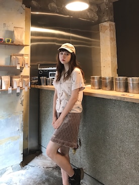 「RUBY AND YOU（ルビーアンドユー）のアイテム（トップス）」を使った、AMOさん（レディース・167cm）の夏コーディネート