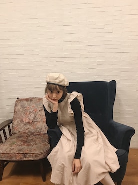 「RUBY AND YOU（ルビーアンドユー）のアイテム（ハンチング/ベレー帽）」を使った、AMOさん（レディース・167cm）の春コーディネート