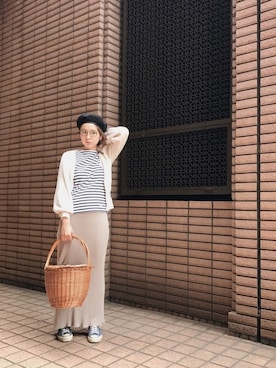 「orcival」｜「アイテム（ハンチング/ベレー帽）」を使った、AMOさん（レディース・167cm）の春コーディネート