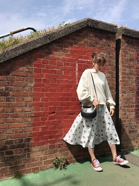「LAKOLE（ラコレ）のアイテム（レッグウェア）」を使った、AMOさん（レディース・167cm）の春コーディネート